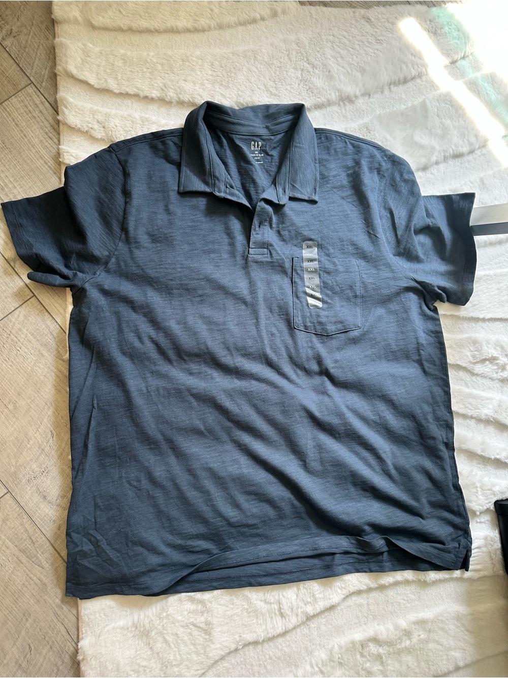 GAP Men's Polo Shirt - Dark Navy with Chest Pocket